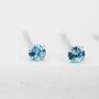 Sterling Silver March Birthstone Aquamarine Blue Cz Stud Earrings, thumbnail 1 of 12