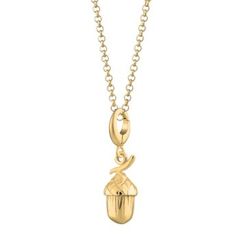 18ct Gold Acorn Charm Necklace, 2 of 6
