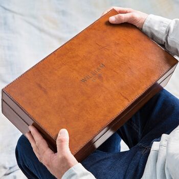 Personalised Leather Jewellery Box For Him, 6 of 11