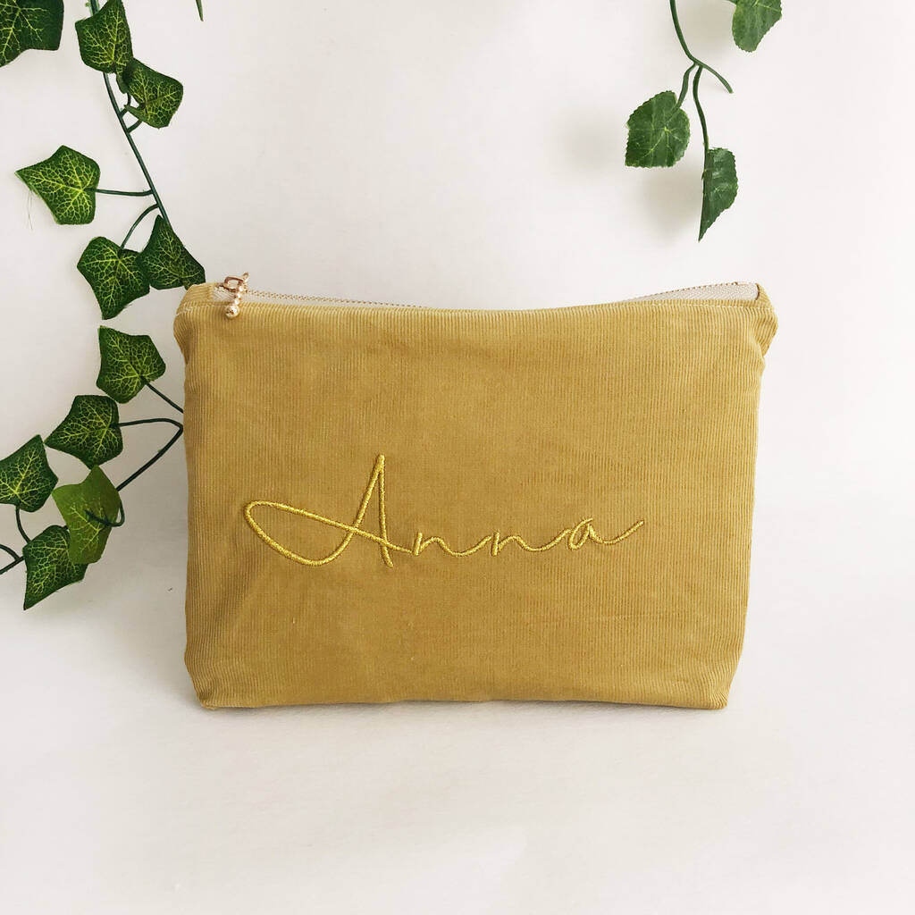 Personalised Corduroy Make Up Pouch Bags, 1 of 7