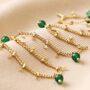 Green Semi Precious Beaded Necklace In Gold Plating, thumbnail 9 of 10