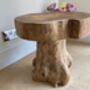 Handcrafted Small Side Teak Stool Table Natural Wood Root, thumbnail 5 of 6