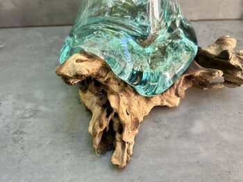 Medium 30cm Molten Glass On Root Vase – Fluted Display, 3 of 12