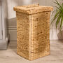 Wicker Water Hyacinth Laundry Basket, thumbnail 2 of 4