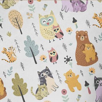 Mothers Day Wrapping Paper Roll Owl Bear Cat Baby, 3 of 3