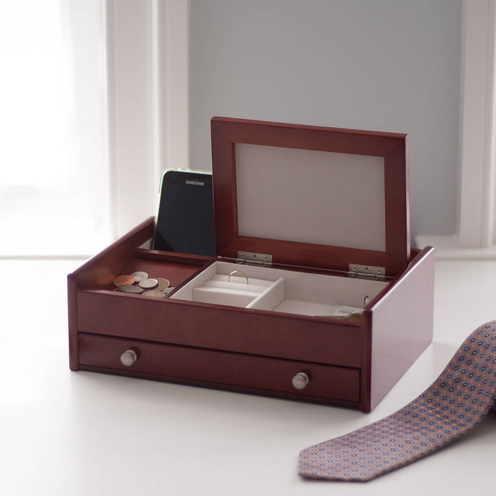 Wooden Desk Tidy With Jewellery Storage By Jo Byrne Wooden Desk Tidy With Jewellery Storage