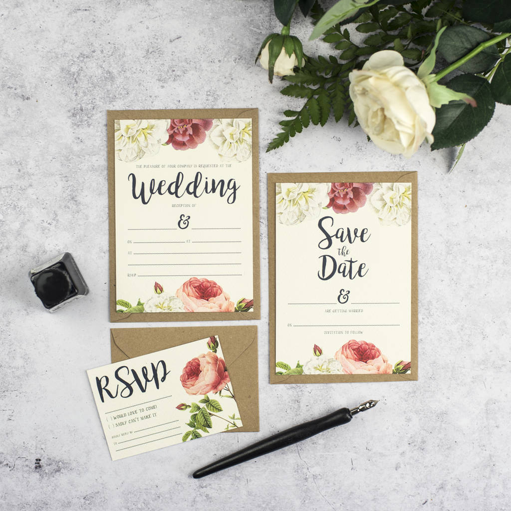 english garden diy wedding invitation set by russet and gray ...