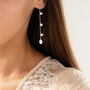 Extra Long Drop Pearl Earrings, thumbnail 1 of 6