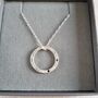 Hammered Silver Family Circle Birthstone Necklace, thumbnail 8 of 9