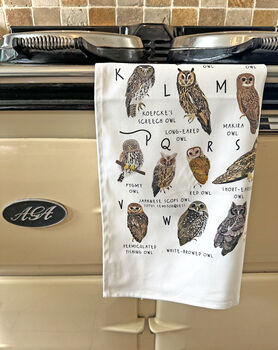 Owls A Z Tea Towel, 3 of 4