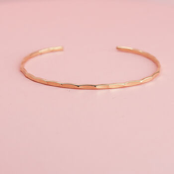 Thin Hammered Cuff In 14k Gold Filled, 6 of 7