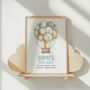 Personalised Safari Hot Air Balloon Birth Print, thumbnail 2 of 9