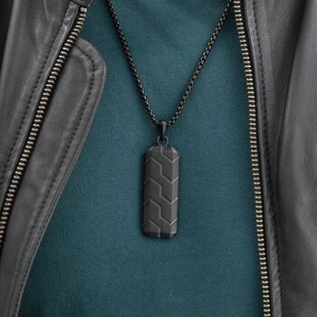 Personalised Men's Black Steel Dog Tag Necklace, 6 of 9