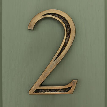 Premium Floating Engraved House Numbers In Heritage Finish, 7 of 12