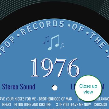 Personalised 50th Birthday Print Year 1976 Music Gift, 7 of 12