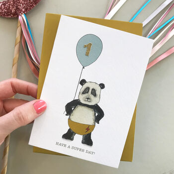 Have A Super Day! Panda Number Birthday Card, 2 of 6