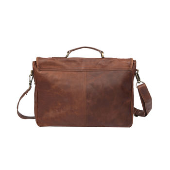 Personalised Leather Yale Clip Up Satchel, 5 of 10