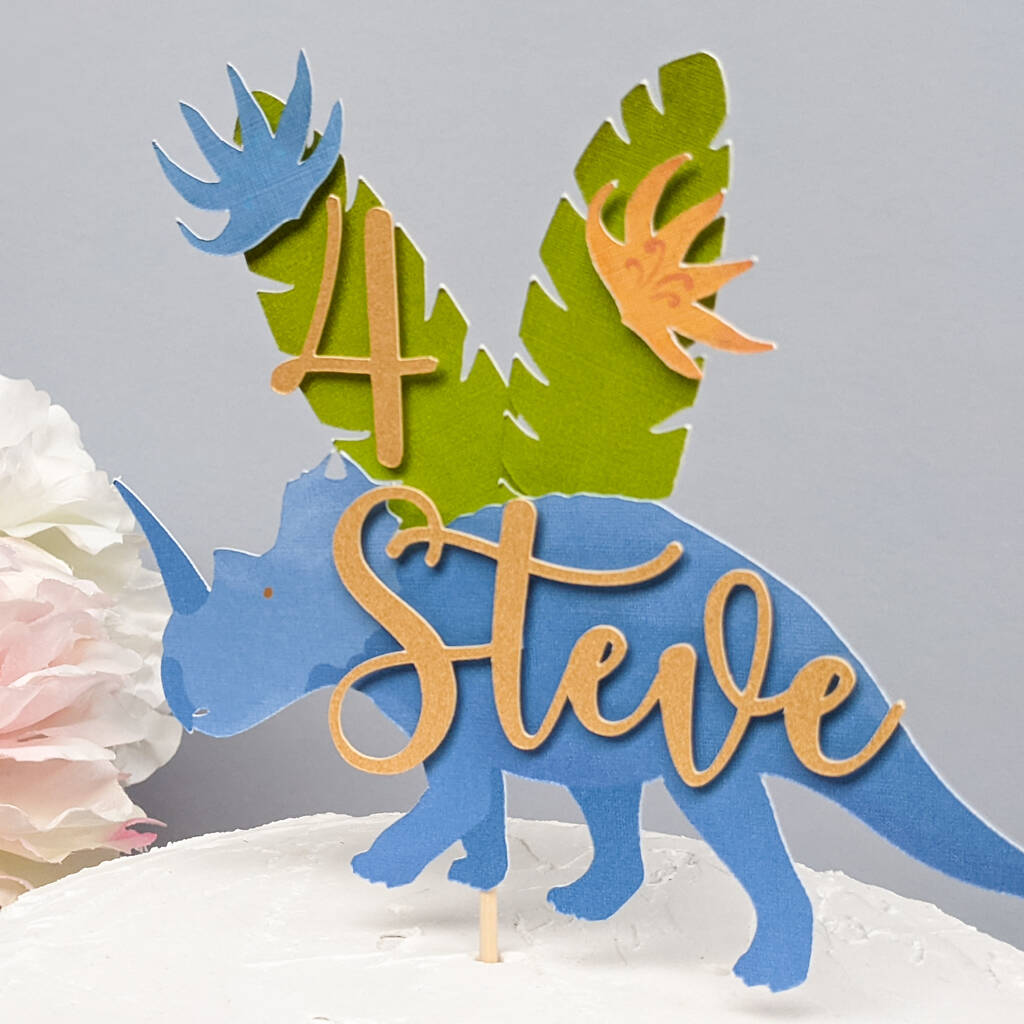 Centrosaurus Dino Birthday Cake Topper By The Handmade Cracker Company