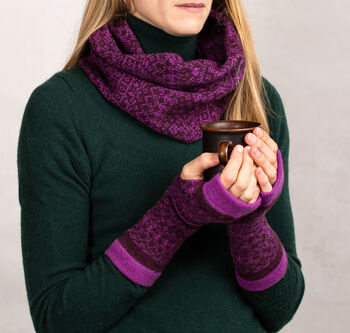 Soft Handmade Fair Isle Knitted Wrist Warmers, 8 of 8