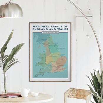 Personalised National Trails Hiking Map Art Print, 3 of 9