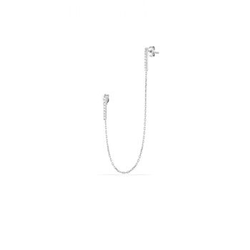 Chained Bar Chain Earring Sterling Silver Single, 4 of 5