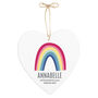 Personalised Rainbow Large Wooden Heart Decoration, thumbnail 2 of 4