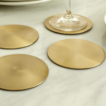 Ivy Brass Coasters Set Of Four, 2 of 4