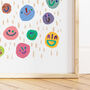 Personalised Name Happy Smiley Faces Print, thumbnail 2 of 10