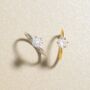 One Carat Round Solitaire Moissanite Engagement Ring In Sterling Silver And Gold Vermeil, thumbnail 6 of 7