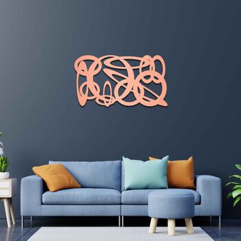 Contemporary Wooden Loop Design Wall Art Decor Handmade In The UK, 5 of 9
