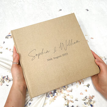 Personalised Wedding Guest Book Linen, 6 of 11
