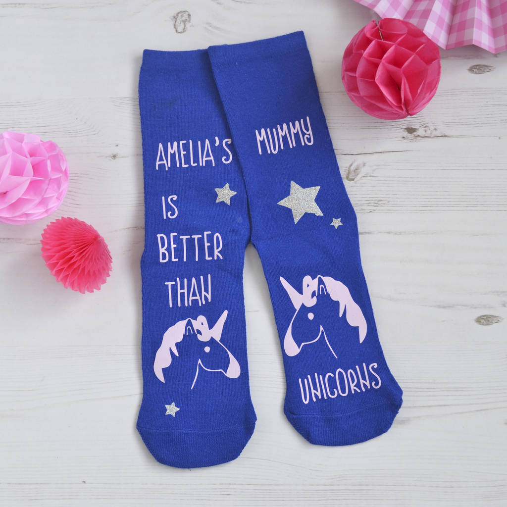 Better Than Unicorns Or Dinosaurs Personalised Socks, 1 of 2