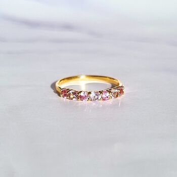 Pink Sapphire And Pink Amethyst Half Eternity Band, 9 of 12