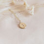 Solid Gold Engraved Star Mini Oval Necklace, thumbnail 4 of 9