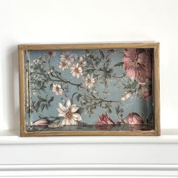 Luxury Wood Lacquer Coated Serving Tray, Indian Printed Serveware, 5 of 12