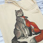 Wolf And Fox Gusseted Tote Bag, thumbnail 2 of 5