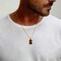 Wide Ingot Men's Necklace 18 K Gold Plated Solid Silver, thumbnail 6 of 7