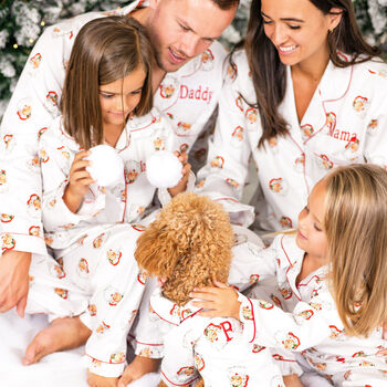 Personalised Matching Family Christmas Santa Print Pyjamas, 2 of 12