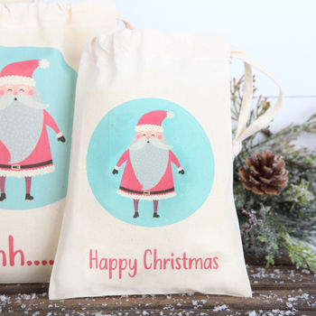 Santa Christmas Personalised Cotton Bags, 4 of 5