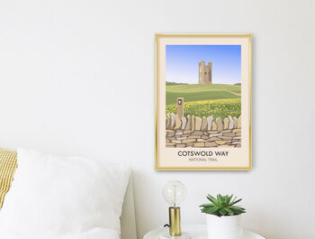 Cotswold Way National Trail Travel Poster Art Print, 2 of 8