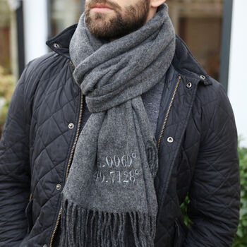 Personalised Coordinates Lambswool Scarf, 2 of 10