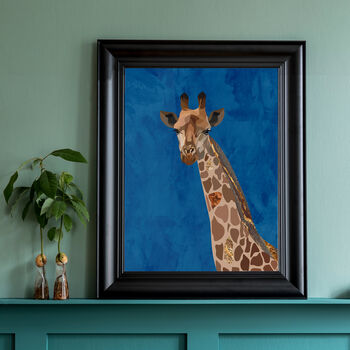 Custom Personalised Giraffe Blowing Bubble Art Print, 2 of 4