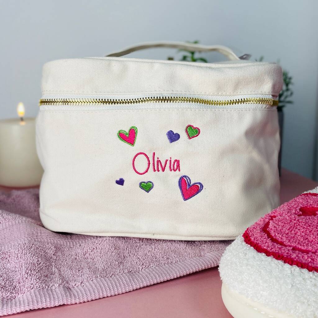 Personalised Vanity Case With Neon Hearts, 1 of 2
