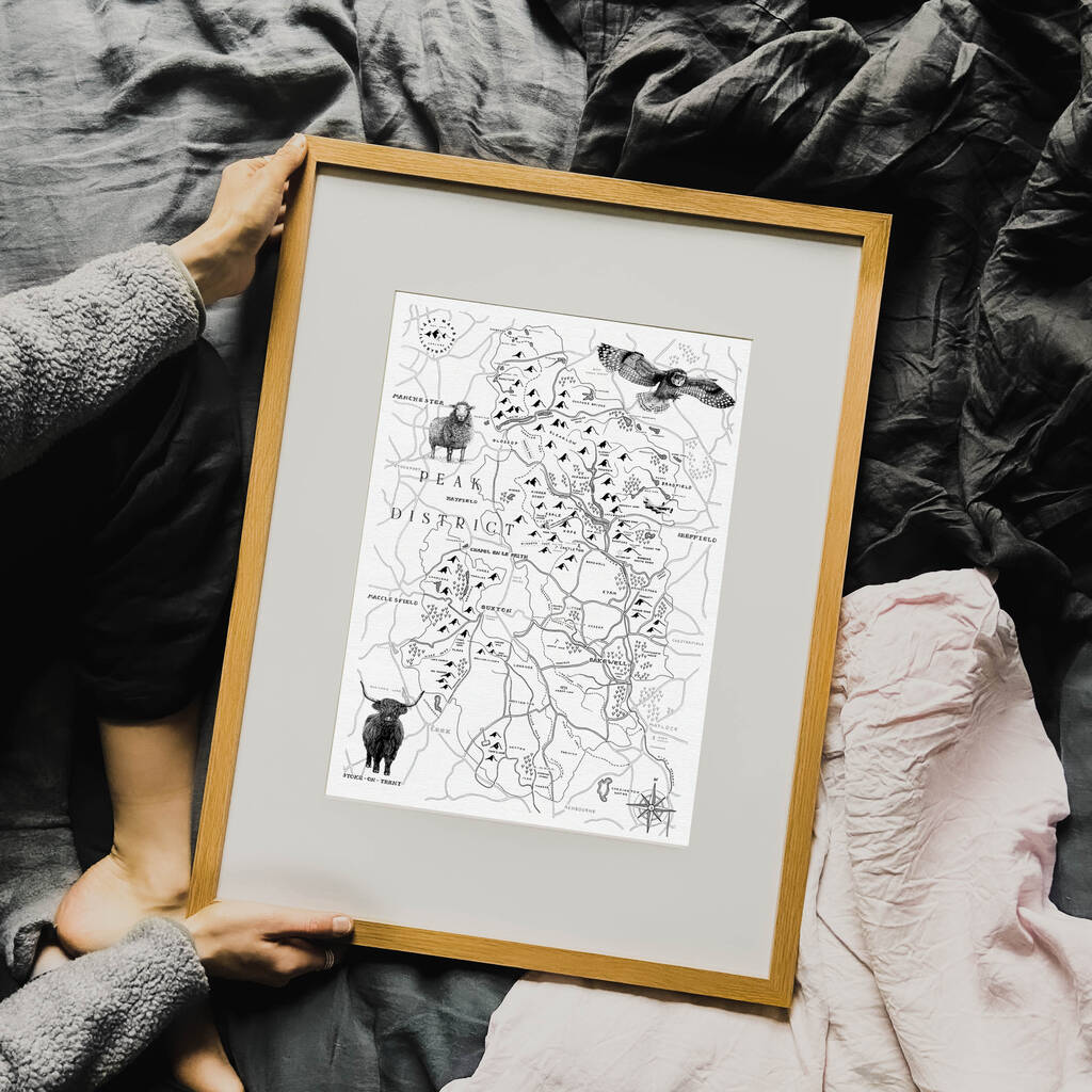 The Peak District Illustrated Map Print, 1 of 6