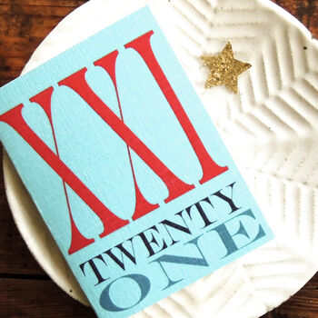 Mini Roman Numerals Twenty One Card, 3 of 5