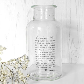 Personalised Glass Vase For Grandma/Nanny With Poem, 3 of 3