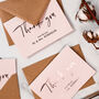 Personalised Wedding Thank You Cards In Pink And Gold, thumbnail 8 of 9
