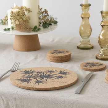 Cork Placemats And Coasters | Sea Holly, 4 of 4