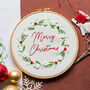 Christmas Wreath Embroidery Hoop Kit, thumbnail 5 of 6