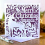 Personalised Merry Christmas Festive Deer Card, thumbnail 1 of 3